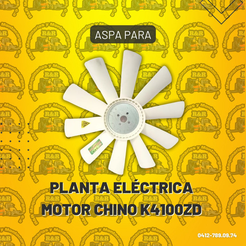 Aspa Para Planta Eléctrica Motor Chino K4100zd