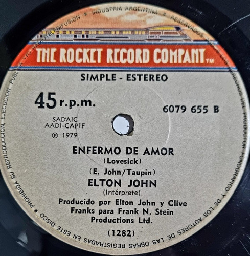 Elton John Enfermo De Amor Vinilo Simple / Mendoza 