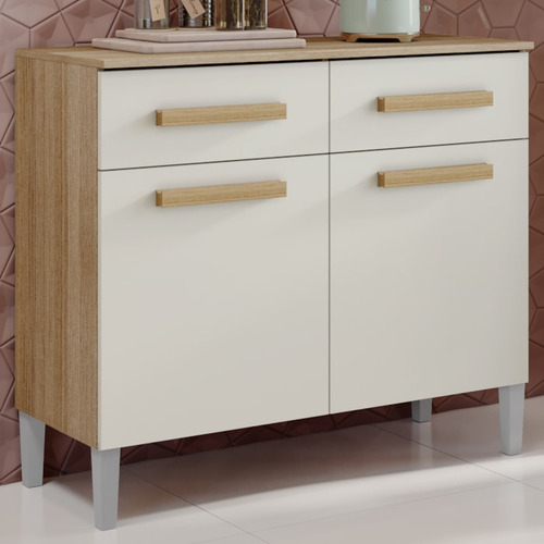 Balcao Com Tampo 90cm 2012151 Atacama Off White Armoveis Cor Atacama/off White