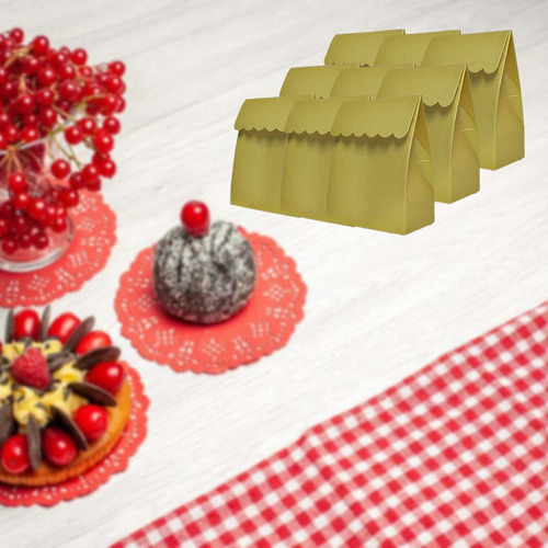144 Cajas Doradas Tipo Olan Para Mesa De Dulces Candy Bar