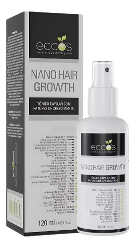 Tônico Capilar Nano Hair Growth 120ml Concentrado - Eccos