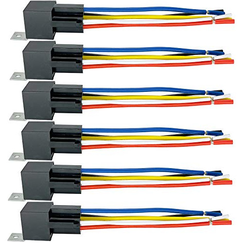 Relé De 80/60 Amperios De 12 V, 5 Pines, Kit De 6 Unid...