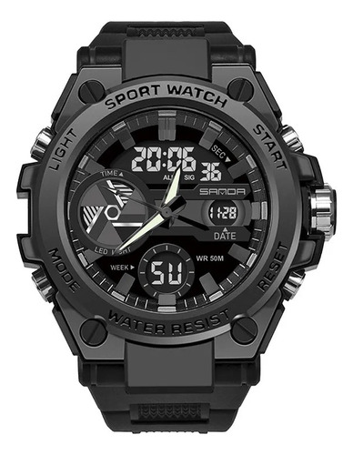 Reloj Sanda 3302 Hombre Cuarzo Analógico-digital Negro