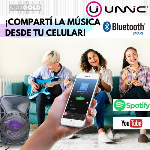 Imagen 7 de 10 de Parlante Portatil Bluetooth Karaoke Recargable Fm+ Microfono