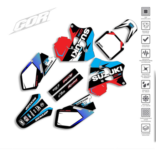 Calcos Suzuki Rm 125-250 1996/1998 (gruesas)