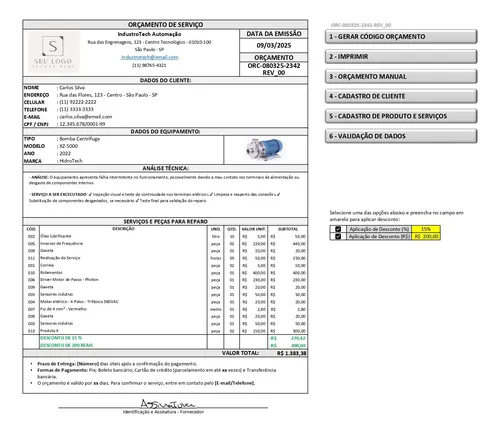 comprar Planilha Excel - Orçamentos Serviços E Produtos