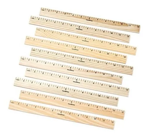 Reglas De Madera Hand2mind De 12 Pulgadas Con Divisiones De