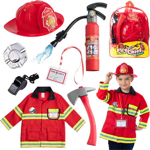 Disfraz De Bombero Infantil Born Toys, Lavable De Primera Ca