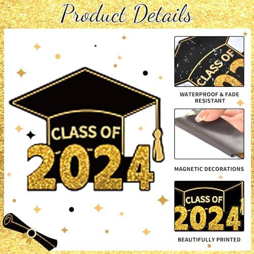 20 Imanes De Graduación Para Automóvil, Decoraciones De Auto