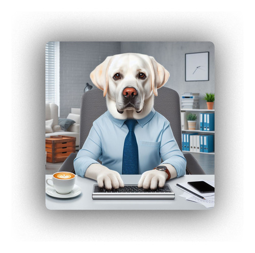 Mousepad Labrador Perro Trabajo En Computadora