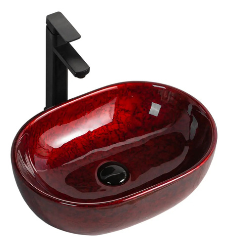 Lavamanos Sobreponer Burdeos Dekora 47.5x34x14 Cm Loza