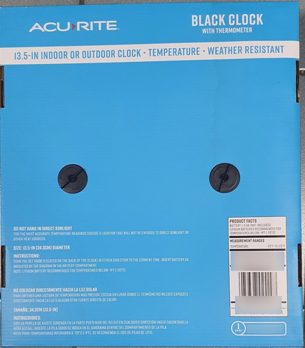 Reloj Analogico Con Termometro Para Uso En Interiores