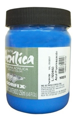 Tinta Acrílica Fluorescente Corfix 250ml Azul 1023