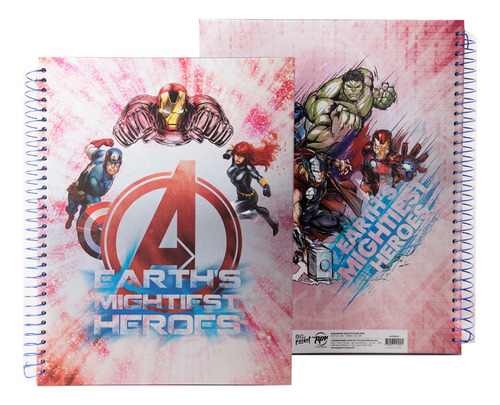 Cuaderno Avengers 21x27 Tapa Dura Color Blanco