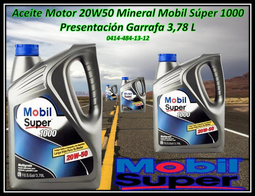 Aceite Motor 20w50 Mineral Mobil Súper 1000 Garrafa 3.78 L