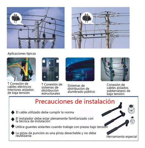Conector De Pinza, Conector Perforador De Aislamiento, 16-95 Negro