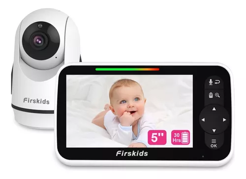  HelloBaby Monitor de video para bebés con cámara y audio,  pantalla LCD a color de 5 pulgadas, cámara de monitor, visión nocturna  infrarroja, pantalla de temperatura, canción de cuna, audio 