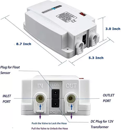 Dispensador de agua de botella de 5 galones, sistema de bomba de agua de 60  PSI para nevera y máquina de hielo (12 V mejorado, doble entrada)