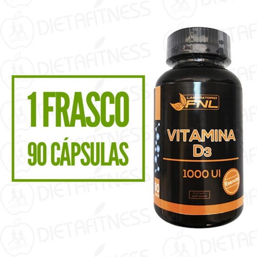Imagen 1 de 3 de Vitamina D-3 1000 Ui 1 Frasco 90 Capsulas Fnl Vitamina D3