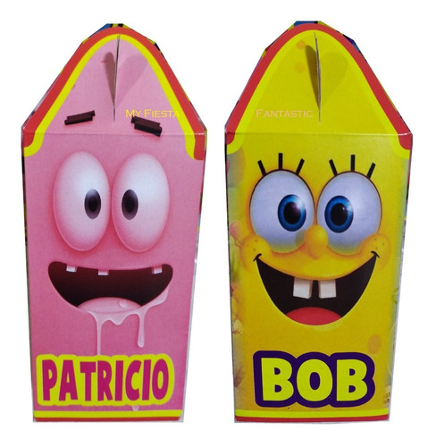 Imagen 1 de 7 de Bob Sponja & Patricio Paq 80 Cajitas Dulceras Feliz Bolo Jr