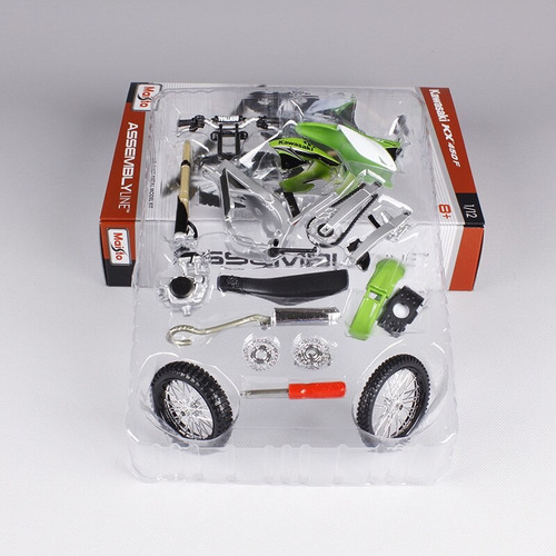 Kawasaki Kx 450 F Maisto 1/12 para Armar Color Verde