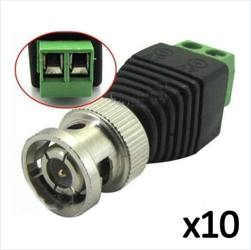 Conectores Bnc Macho Atornillable Video Balun Cámaras