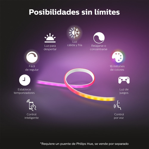 Tira de luces LED Philips Hue Gradient de 65 pulgadas y 65 pulgadas