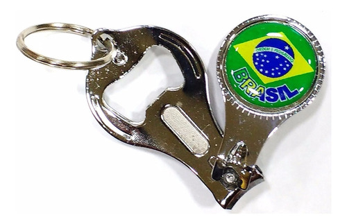 Chaveiro Abridor Cortador Unhas Bandeira Do Brasil Metal 6cm