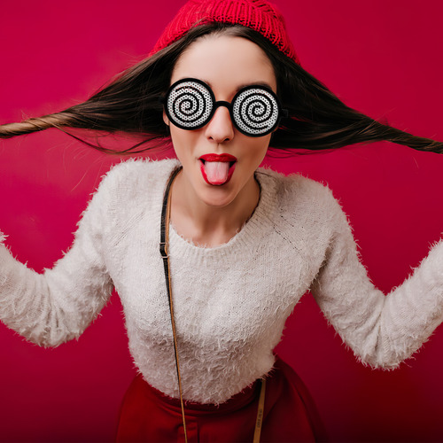 Glasses Round Frame Funny Dizzy Props 4 Pcs