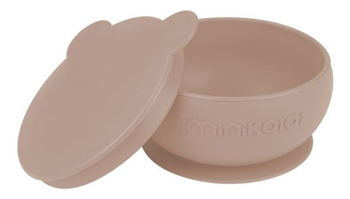 Minikoioi Bowly Bubble Beige Bowl Con Tapa Silicona Premium