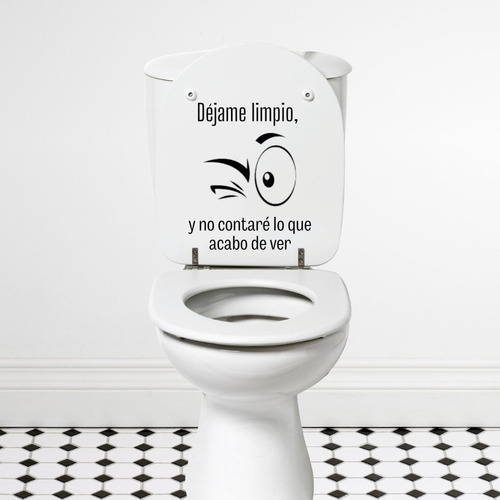 Vinil Decorativo Para Taza De Baño  Dejame Limpio - 25x25cm