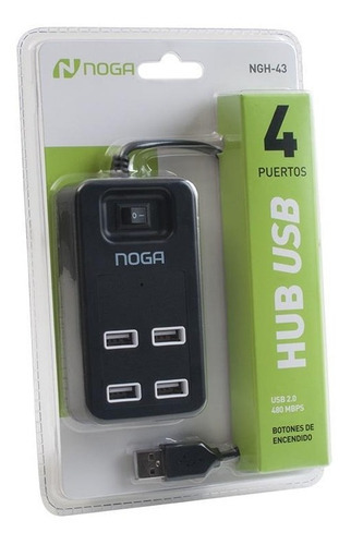 Hub Usb 4 Puertos Multiplicador Usb Zapatilla Noga Ngh-43 Ep