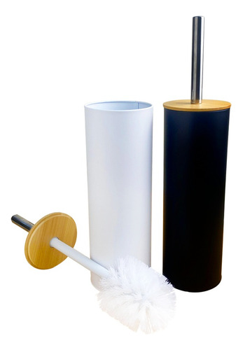 Escova Vassoura Sanitária Para Banheiro De Bambu C/ Suporte
