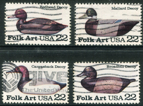 4 Selos Estados Unidos - Fauna  Aves Patos Marrecos - L.3324