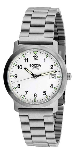 Reloj Boccia Titanium 3630-02 Men´s Con Fecha-acero Plateado Acero Gris