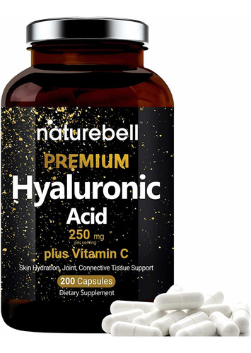 Ácido Hialuronico Premium 250mg (200 Cápsulas) + Vitamina C Sabor Sin Sabor