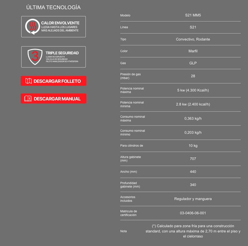 Imagen 7 de 10 de Garrafera Estufa Portatil Eskabe 4300 Kcal Minimovil Oferta