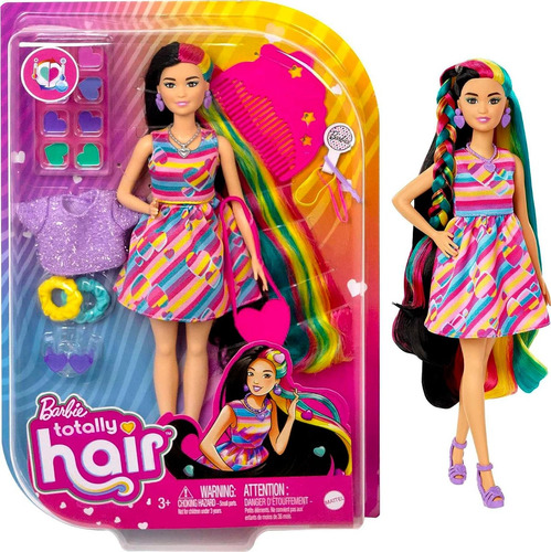 Barbie Totally Hair Para Peinar Con 15 Accesorios De Peinado