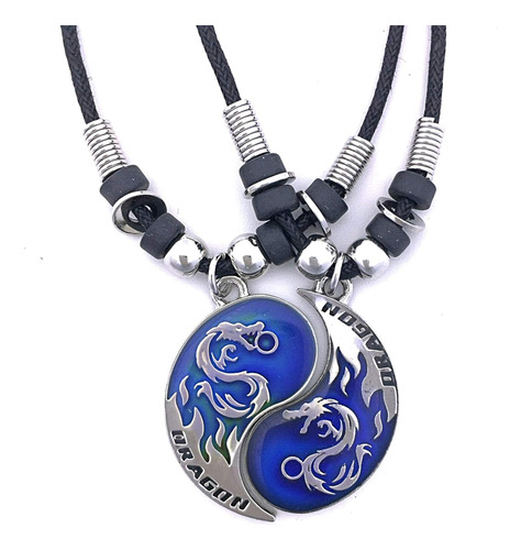 Juego De Collares Con Colgante Dragon Yin Yang 2 Mood