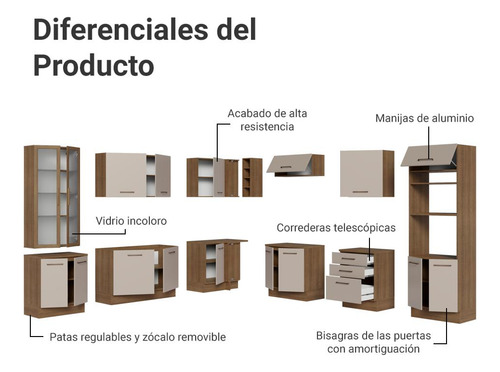 Cocina Integral Completa Armario De Vidrio Madesa Agata Mc 1