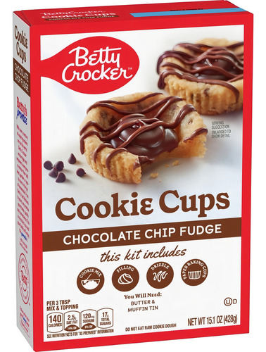 Harina Cookie Cups Chocolate 428 Gr Betty Crocker
