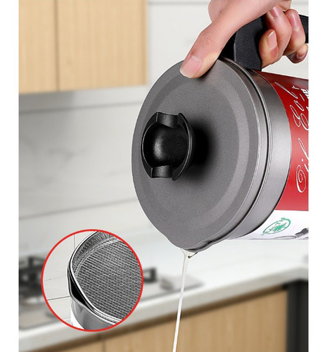 Imagen 10 de 11 de Aceite De Cocina Filtro De Grasa Puede Olla De Acero 1.4l