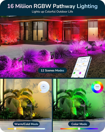 Iluminación Inteligente De Paisaje Que Cambia De Color Navid
