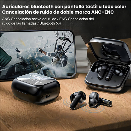 Led Auricular Bluetooth Dual Ancenc Con Cancelación De Ruido
