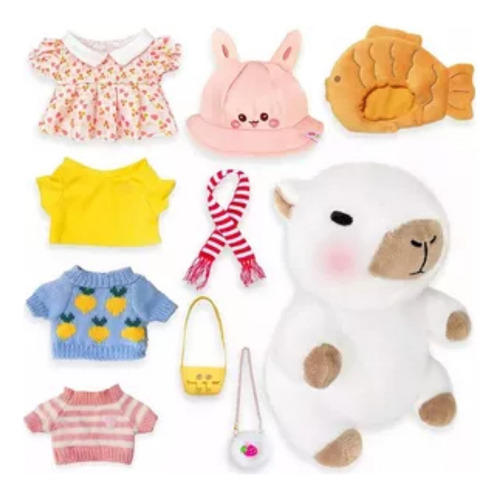 R Capivara De Pelúcia Com 9 Peças De Roupa E Acessórios