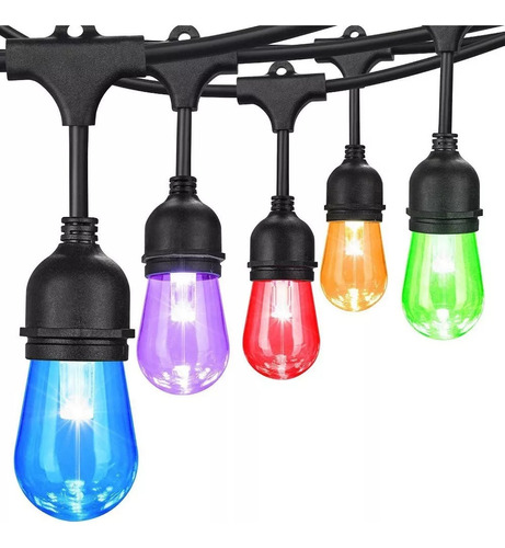 Guirnalda Luces Led Ampolletas E27 De Colores 10m Decorativa