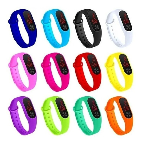 10 Relógio Led Esportivo Pulseira De Silicone Bracelete