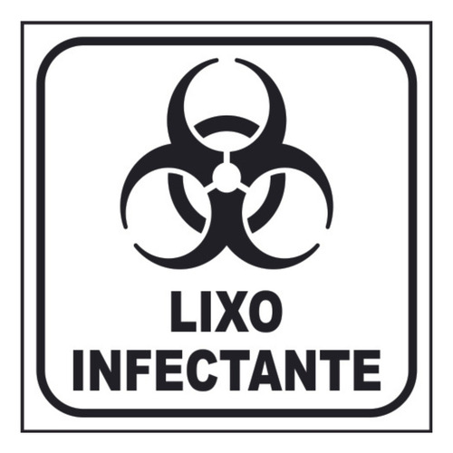 Kit 5 Adesivos Lixo Infectante + 5 Comum 10x10 Fundo Branco