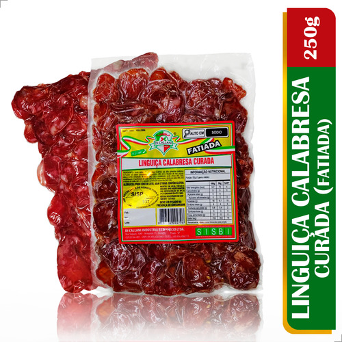 Linguiça Calabresa Curada (fatiada) - Sabor Intenso