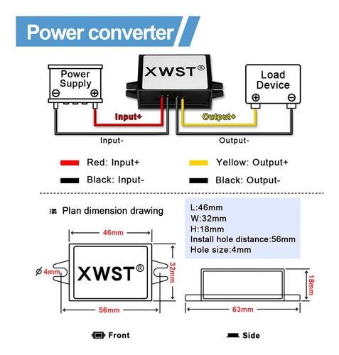 Convertidor Dc-dc Xwst Step Down Buck 30-90 V A 24 V 1a 24 W